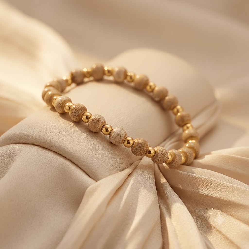 2pcs Minimalist Stainless Steel Golden Bracelet Set